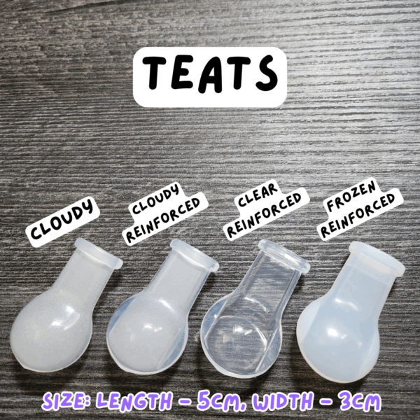 Non-coloured Adult Pacifier Teats Labelled